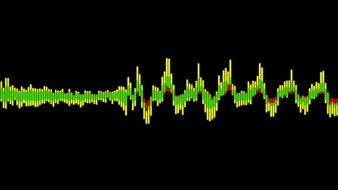 Dynamic color audiowave with alpha Stock Footage 95266912
