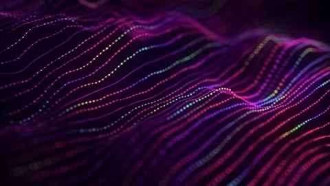 Dynamic color wave of particles and lines. Abstract technology background. Stock Footage 275861423
