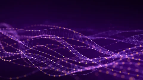 Dynamic color wave of particles and lines. Abstract technology background. Stock Footage 275863179