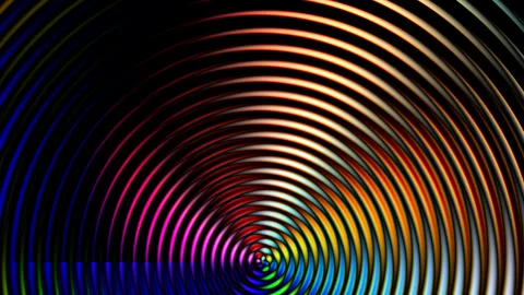 Dynamic Color Waves Surrounding a Central Focus, Pulsating Visual Experience Stock Footage 291096555
