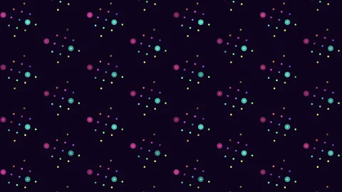 Dynamic colored dots seamless pattern on black background Stock-Footage 322774304