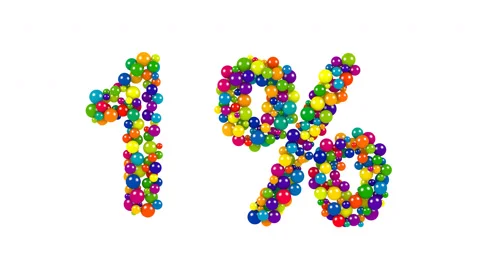 Dynamic colored marbles forming 1 percent Stock Footage 68173509