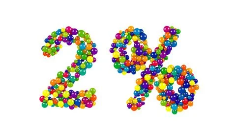 Dynamic colored orbs forming 2 percent Stock Illustration