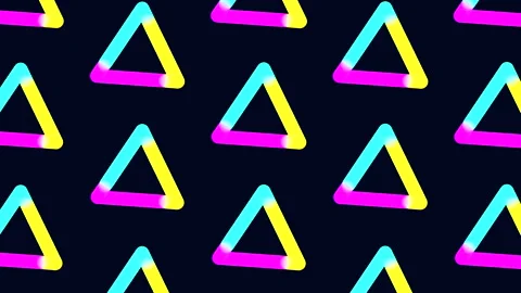 Dynamic colored triangle pattern seamless design on a black background Stock Footage 251950375