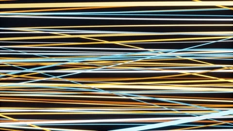 Dynamic colorful abstract lines on dark background. 3d rendering Stock Footage 339436665