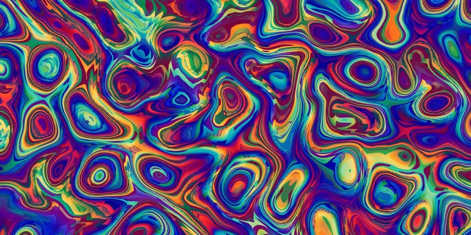 Dynamic, colorful abstract Psychedelic pattern and vivid hues, perfect for cr Stockillustratie