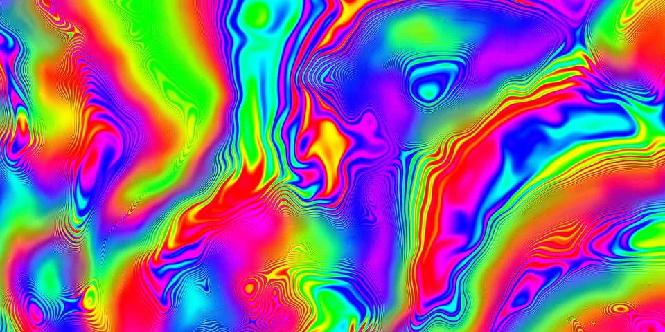 Dynamic, colorful abstract Psychedelic pattern and vivid hues, perfect for cr Stockillustratie