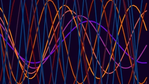 Dynamic colorful abstract wave lines flow technology background motion loop Stock Footage 342092862