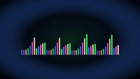 Dynamic colorful audio equalizer bars moving on a dark background represent.. Stock Footage 340490778