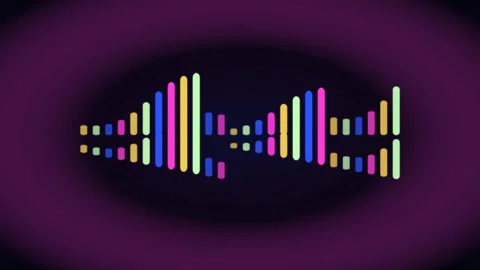 Dynamic colorful audio equalizer bars moving on a dark background represent.. Stock Footage 340500070