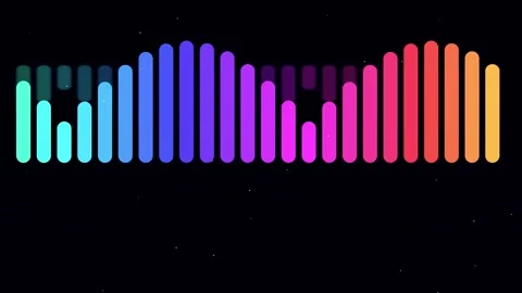 Dynamic colorful audio equalizer bars moving in 4K loop Stock Footage 345344046