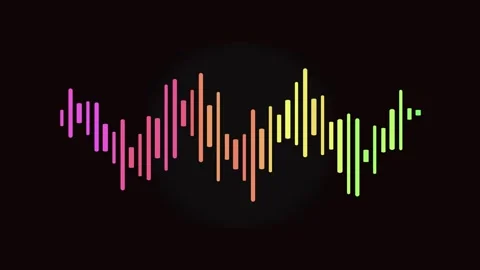 Dynamic colorful audio equalizer sound wave animation on a dark background .. Stock Footage 339173653