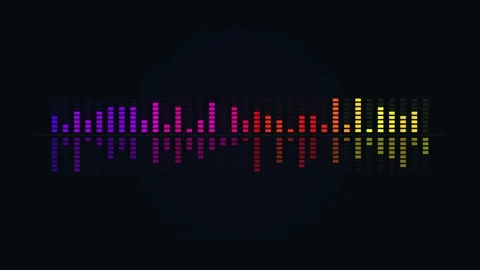 Dynamic Colorful Audio Equalizer Sound Wave Spectrum Visualization on Dark .. Stock Footage 339207388