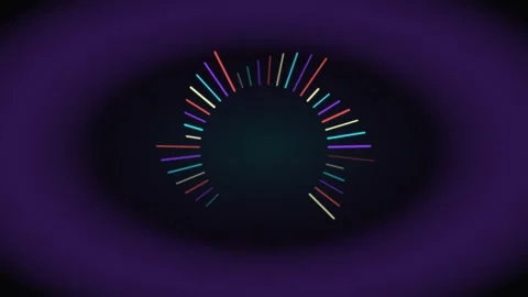 Dynamic Colorful Audio Visualizer Spectrum Analyzer Loop with Vibrant Lines.. Video stock 340489733