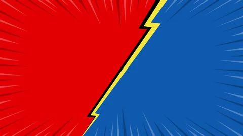 Dynamic Colorful Background with Red and Blue Lightning Streak Split Stock Illustration
