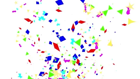 Dynamic Colorful Confetti Falling in 3D with Alpha Channel Slow Motion 4K Video stock 343436503