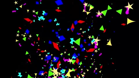 Dynamic Colorful Confetti Falling Through the Air on Black Background 4K 스톡 동영상 343436515