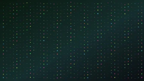 Dynamic colorful dots moving on a dark background creating an abstract digi.. Stock Footage 340554973