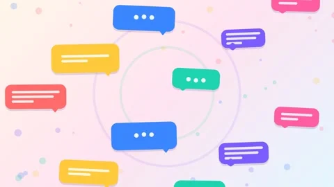 Dynamic Colorful Floating Speech Bubbles Animation 库存影片 348191444