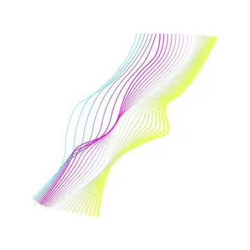 Dynamic colorful flowing lines creating abstract gradient wave art Stock Illustration