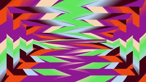 Dynamic Colorful Geometric Zigzag Pattern Loop 動画素材 332787567