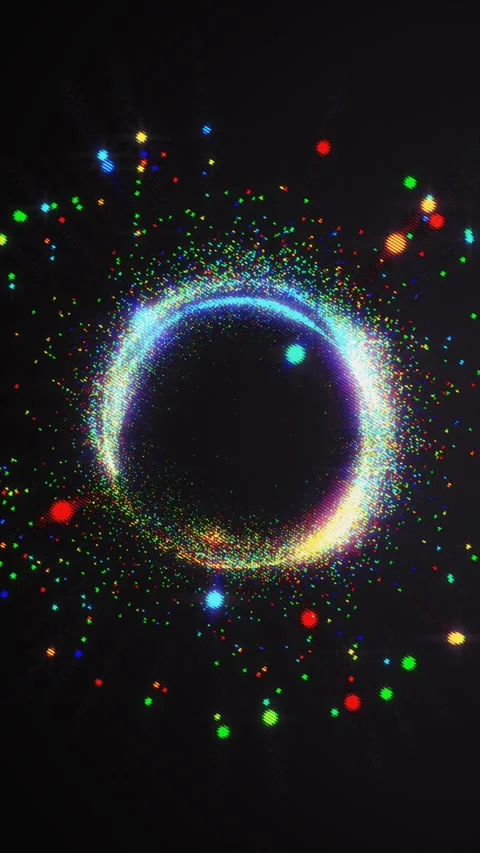Dynamic colorful light forms a glowing abstract ring Vidéo 331633107