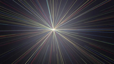 Dynamic colorful lines radiate from a central point, creating a sense of energy Video stock 323712621