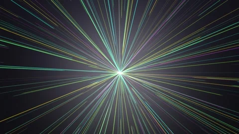 Dynamic colorful lines radiate from a central point, creating a sense of speed Stock Footage 324703416