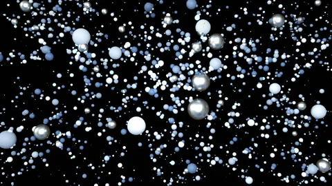 Dynamic Colorful Particles on Black Background. Loop animation Video stock 141868563