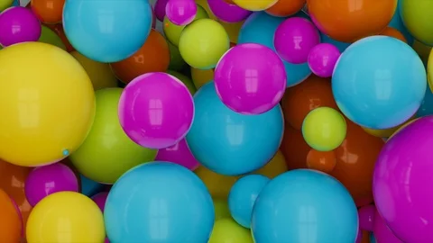 Dynamic Colorful Spheres Background, 3d Animation 4k Stock Footage 123077538