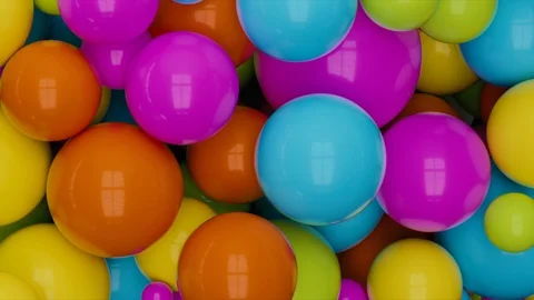 Dynamic Colorful Spheres Background, 3d Animation 4k Stock Footage 123077568