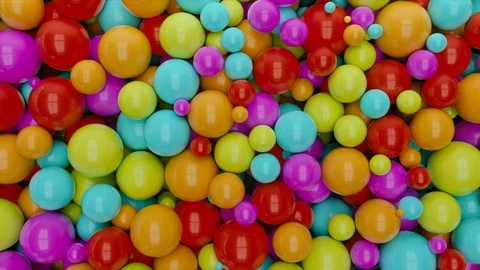 Dynamic Colorful Spheres Background, 3d Animation 4k Stock Footage 123077570