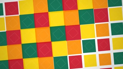 Dynamic Colorful Square Pattern Animation with Rotating Geometry 库存影片 333942509