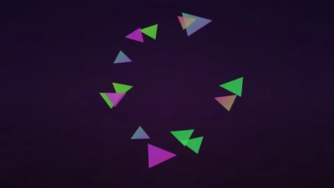 Dynamic, colorful triangles rotate in a mesmerizing abstract motion graphic Stock Footage 326267147