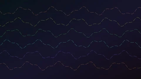 Dynamic Colorful Wavy Dashed Lines Flowing Across a Dark Gradient Backgroun.. Stock-Footage 340475365