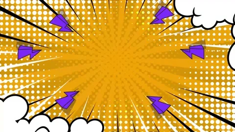 Dynamic comic background with explosive and colorful elements lightning clouds Stock Footage 293262873