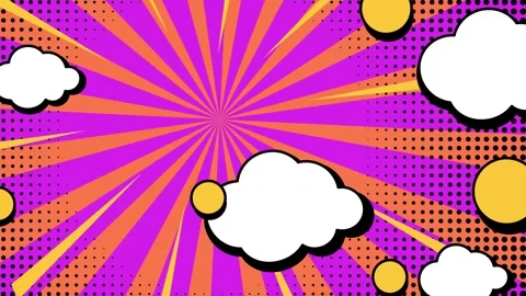 Dynamic comic background with explosive elements in vibrant colors seamless 4k Stock Footage 293263653