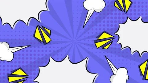 Dynamic comic background with explosive visual elements with space for text Stock Footage 294163908