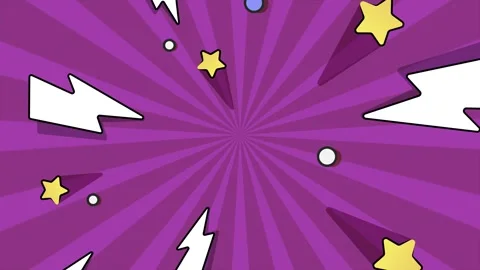 Dynamic comic background with explosive visual elements on pink background Stock Footage 294271575