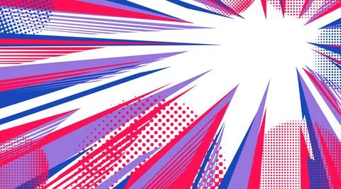 Dynamic comic background with halftone explosion Stock Illustration