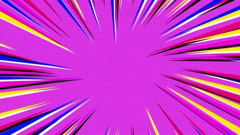 Dynamic Comic Book Explosion Background with Vibrant Colors and Speed Lines. Stock Footage 318345750