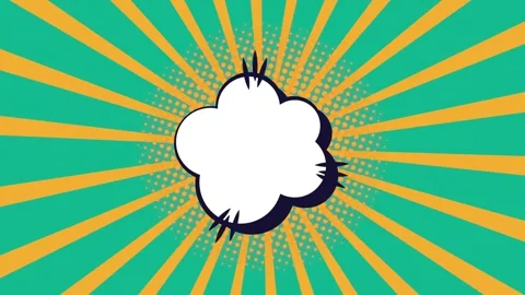 Dynamic comic book style background with animated speech bubble and sunburs.. Stock Footage 339045836