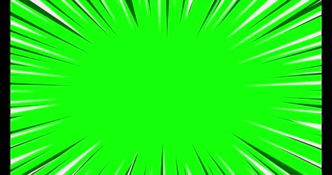 Dynamic comic book style speed lines animation with green screen background Video stock 332184728