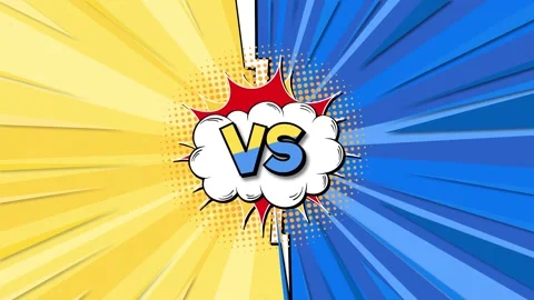 Dynamic comic book style versus background with animated explosion and VS t.. Vídeo Stock 333486663