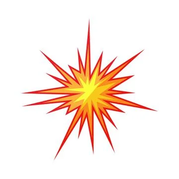 Dynamic comic burst indicating impact or explosion Stockillustratie