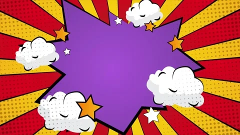Dynamic comic design with bright colorful and explosive elements seamless 4k Stock Footage 293268797