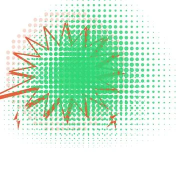 Dynamic Comic Style Burst Graphic with Green Halftone Dot Background Elements Stock Illustration