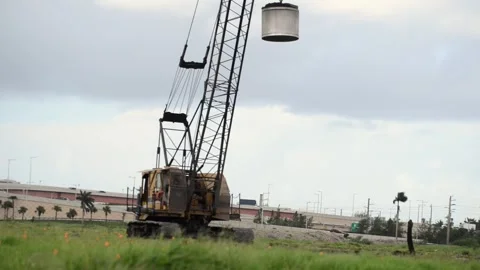 Dynamic compactor in South Florida construction site. Stock Footage 277777907