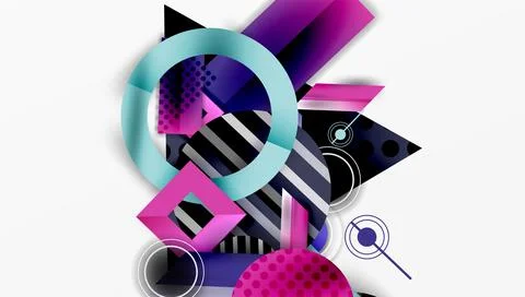 Dynamic complex geometric abstract background Stock Illustration