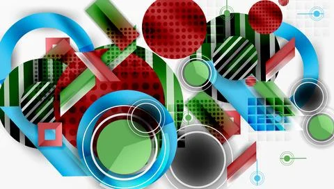 Dynamic complex geometric abstract background Stock Illustration